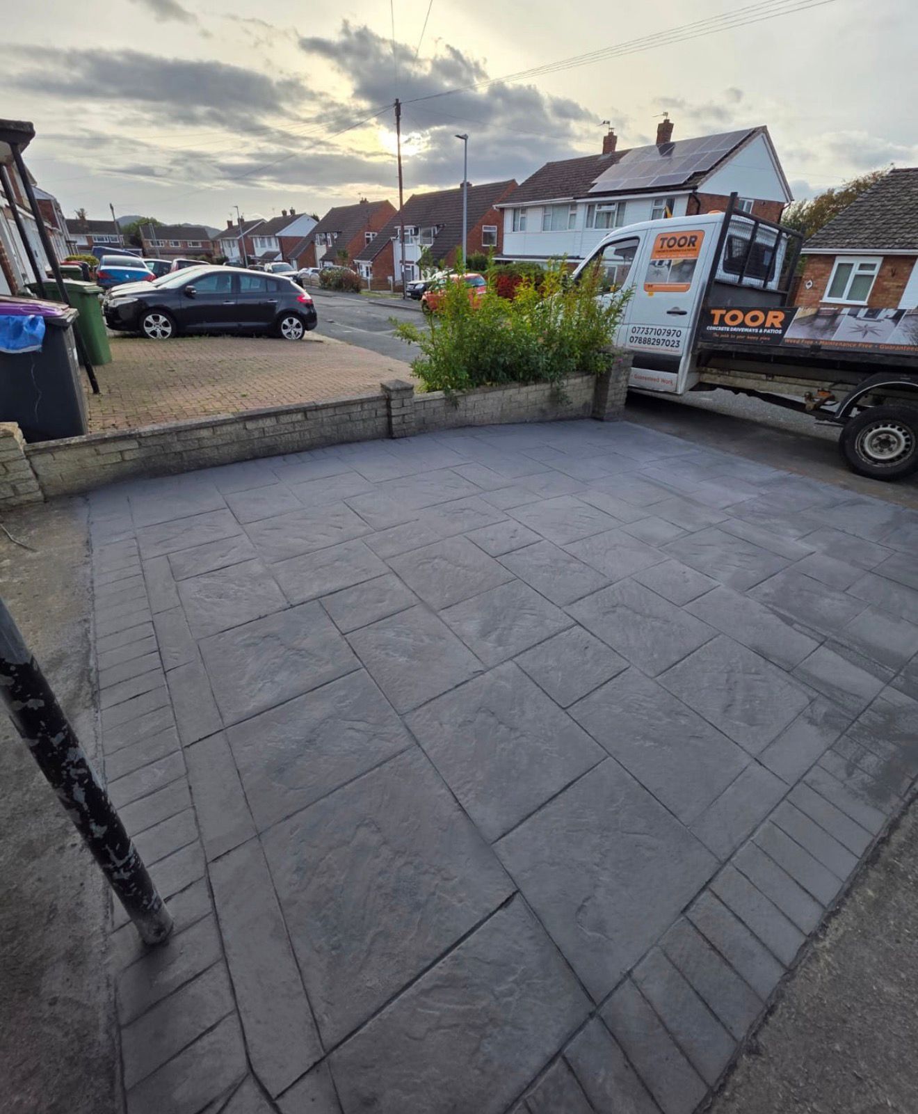 Imprinted concrete driveway completed by Toor Concrete Driveways in Wolverhampton